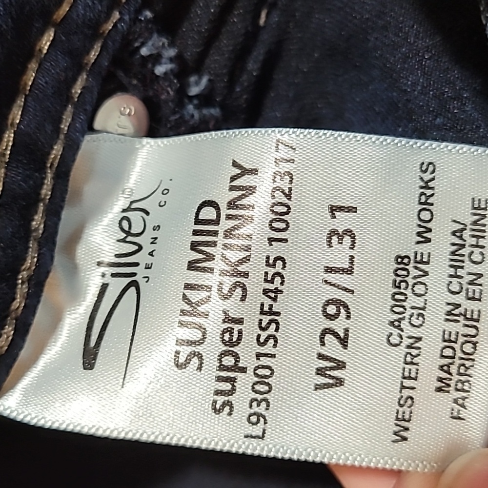 Silver Mid Rise Skinny Jeans - Picture 5 of 6